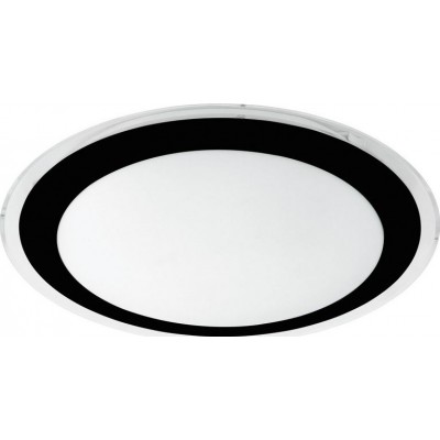 49,95 € Free Shipping | Indoor ceiling light Eglo Competa 2 3000K Warm light. Round Shape Ø 33 cm. Kitchen, lobby and bathroom. Modern Style. Steel and plastic. White and black Color