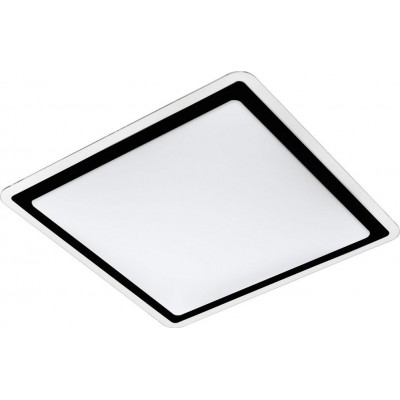 62,95 € Free Shipping | Indoor ceiling light Eglo Competa 2 3000K Warm light. Square Shape 34×34 cm. Kitchen, lobby and bathroom. Modern Style. Steel and plastic. White and black Color