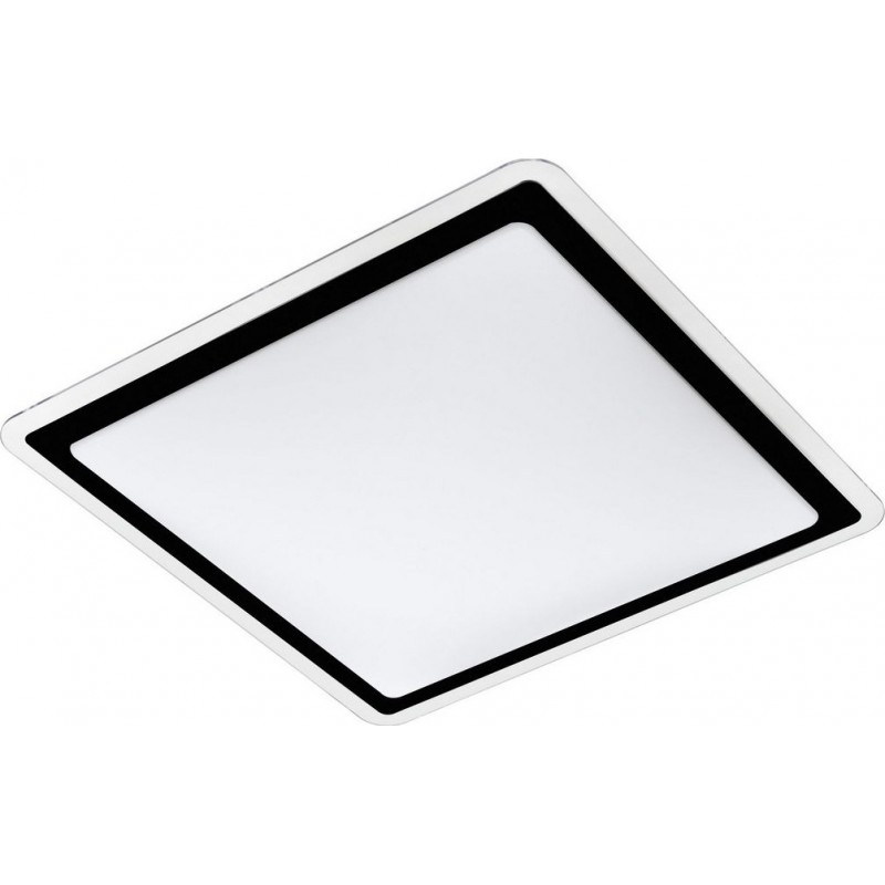 55,95 € Free Shipping | Indoor ceiling light Eglo Competa 2 3000K Warm light. Square Shape 34×34 cm. Kitchen, lobby and bathroom. Modern Style. Steel and Plastic. White and black Color