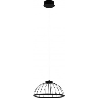 159,95 € Free Shipping | Hanging lamp Eglo Bogotenillo Spherical Shape Ø 40 cm. Living room, kitchen and dining room. Retro and vintage Style. Steel and plastic. White and black Color