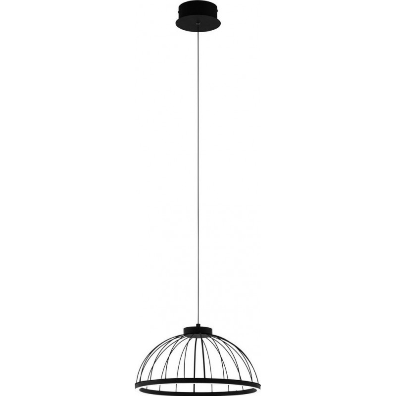 139,95 € Free Shipping | Hanging lamp Eglo Bogotenillo Spherical Shape Ø 40 cm. Living room, kitchen and dining room. Retro and vintage Style. Steel and Plastic. White and black Color