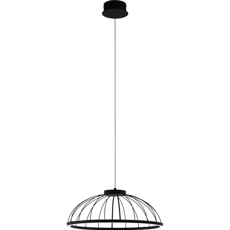 169,95 € Free Shipping | Hanging lamp Eglo Bogotenillo Spherical Shape Ø 50 cm. Living room, kitchen and dining room. Retro and vintage Style. Steel and Plastic. White and black Color