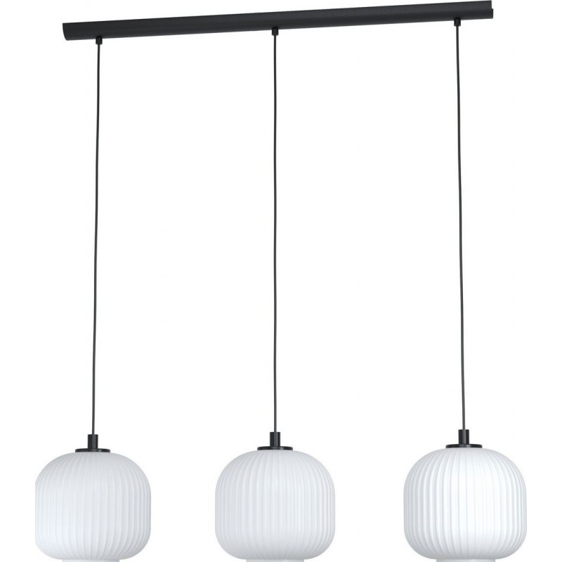 185,95 € 免费送货 | 吊灯 Eglo Mantunalle 球形 形状 120×110 cm. 客厅 和 饭厅. 现代的 和 设计 风格. 钢 和 玻璃. 白色的 和 黑色的 颜色