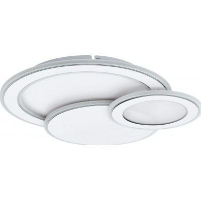 224,95 € Free Shipping | Indoor ceiling light Eglo Mentalurgia Round Shape 50×47 cm. Kitchen, lobby and bathroom. Modern Style. Steel and plastic. White, plated chrome and silver Color