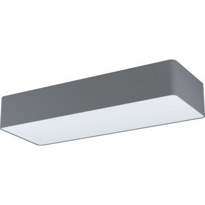 Lampada da soffitto Eglo Posaderra Forma Cubica 75×28 cm. Soggiorno, sala da pranzo e camera da letto. Stile moderno. Acciaio, Plastica e Tessile. Colore bianca e grigio