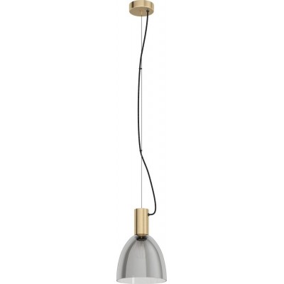 Hanging lamp Eglo Lebalio Conical Shape Ø 19 cm. Living room and dining room. Modern and design Style. Steel. Brown, black, transparent black and oxide Color