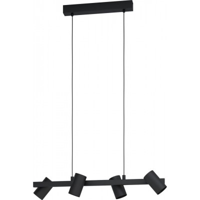 Hanging lamp Eglo Gatuela 1 Extended Shape 110×76 cm. Living room and dining room. Modern and design Style. Steel. Black Color