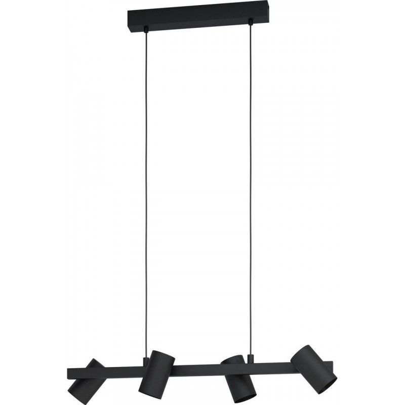 109,95 € Free Shipping | Hanging lamp Eglo Gatuela 1 Extended Shape 110×76 cm. Living room and dining room. Modern and design Style. Steel. Black Color