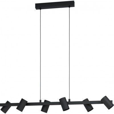 148,95 € Free Shipping | Hanging lamp Eglo Gatuela 1 Extended Shape 116×110 cm. Living room and dining room. Modern and design Style. Steel. Black Color