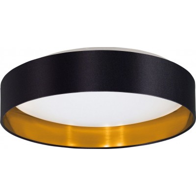63,95 € Free Shipping | Indoor spotlight Eglo Maserlo 2 Cylindrical Shape Ø 38 cm. Ceiling light Living room, dining room and bedroom. Design Style. Steel, plastic and textile. White, golden and black Color