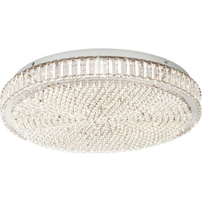 649,95 € Free Shipping | Indoor spotlight Eglo Stars of Light Balparda Cylindrical Shape Ø 60 cm. Ceiling light Living room, dining room and bedroom. Classic Style. Steel and crystal. Plated chrome and silver Color