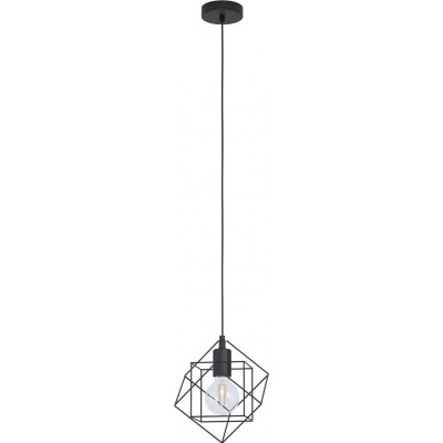 23,95 € Free Shipping | Hanging lamp Eglo Straiton Cubic Shape 110×24 cm. Living room and dining room. Sophisticated and design Style. Steel. Black Color