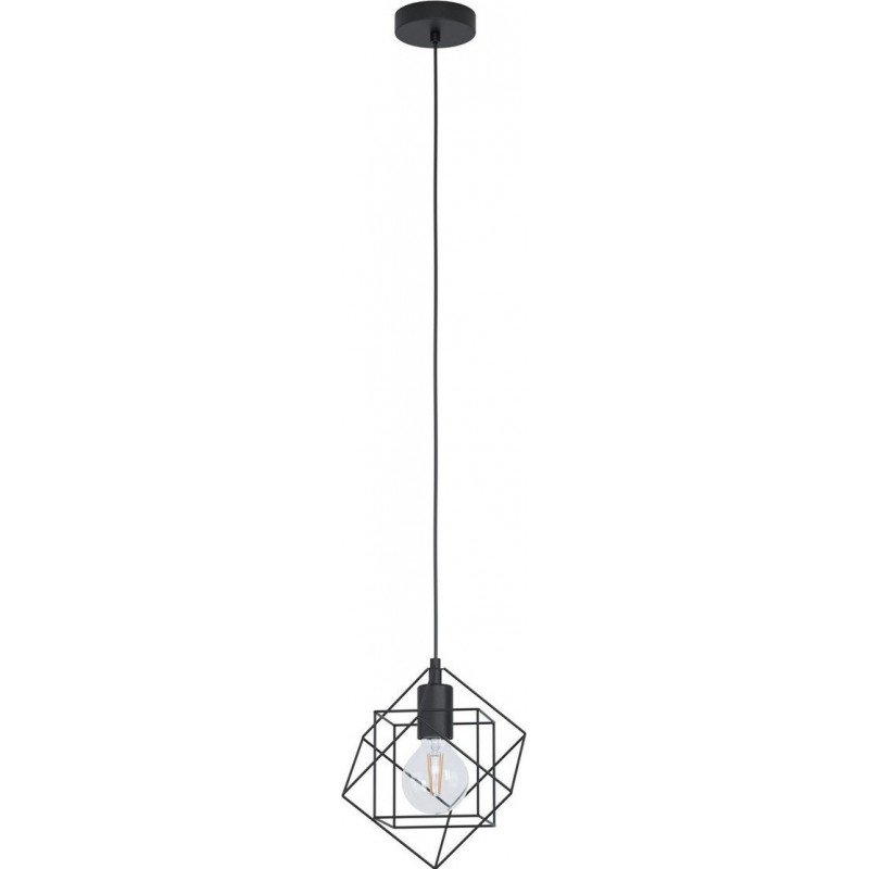 22,95 € Free Shipping | Hanging lamp Eglo Straiton Cubic Shape 110×24 cm. Living room and dining room. Sophisticated and design Style. Steel. Black Color
