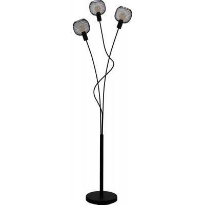 Lámpara de pie Eglo Wrington 1 Forma Esférica 150×34 cm. Salón, comedor y dormitorio. Estilo moderno, sofisticado y diseño. Acero. Color negro