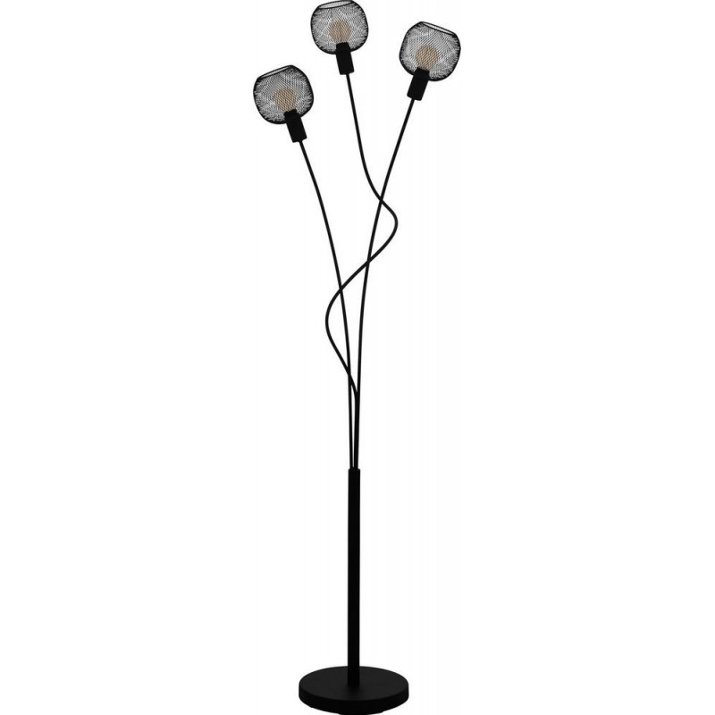 136,95 € Free Shipping | Floor lamp Eglo Wrington 1 Spherical Shape 150×34 cm. Living room, dining room and bedroom. Modern, sophisticated and design Style. Steel. Black Color