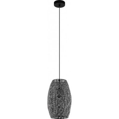 Lámpara colgante Eglo Riyadh Forma Ovalada Ø 22 cm. Salón, comedor y dormitorio. Estilo retro y vintage. Acero. Color negro