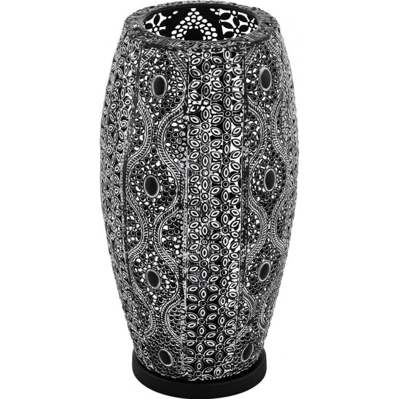 39,95 € Kostenloser Versand | Tischlampe Eglo Riyadh Ø 18 cm. Stahl. Schwarz Farbe