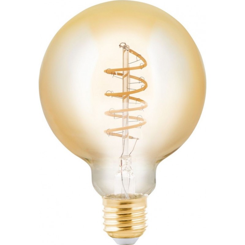 11,95 € Free Shipping | LED light bulb Eglo 4W E27 LED G95 2200K Very warm light. Spherical Shape Ø 9 cm