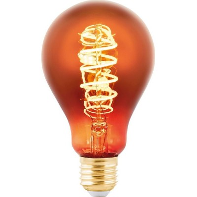 12,95 € Free Shipping | LED light bulb Eglo 4W E27 LED A75 2000K Very warm light. Spherical Shape Ø 7 cm