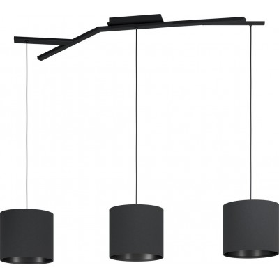 342,95 € Free Shipping | Hanging lamp Eglo Stars of Light Balnario Extended Shape 150×131 cm. Living room and dining room. Design Style. Steel and Textile. Black Color