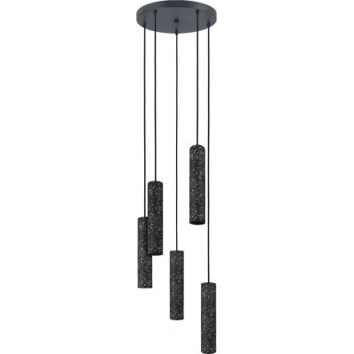 238,95 € Free Shipping | Hanging lamp Eglo Stars of Light Mentalona Angular Shape Ø 36 cm. Living room and dining room. Sophisticated and design Style. Steel. Anthracite, white and black Color