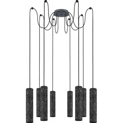 Chandelier Eglo Stars of Light Mentalona Angular Shape Ø 18 cm. Living room and dining room. Sophisticated and design Style. Steel. Anthracite, white and black Color