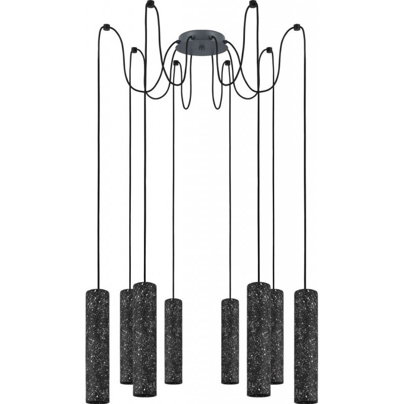 409,95 € Free Shipping | Chandelier Eglo Stars of Light Mentalona Angular Shape Ø 18 cm. Living room and dining room. Sophisticated and design Style. Steel. Anthracite, white and black Color