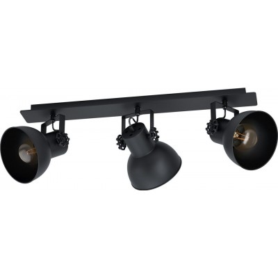 144,95 € Free Shipping | Indoor spotlight Eglo Barnstaple 1 75×9 cm. Steel and wood. Black Color