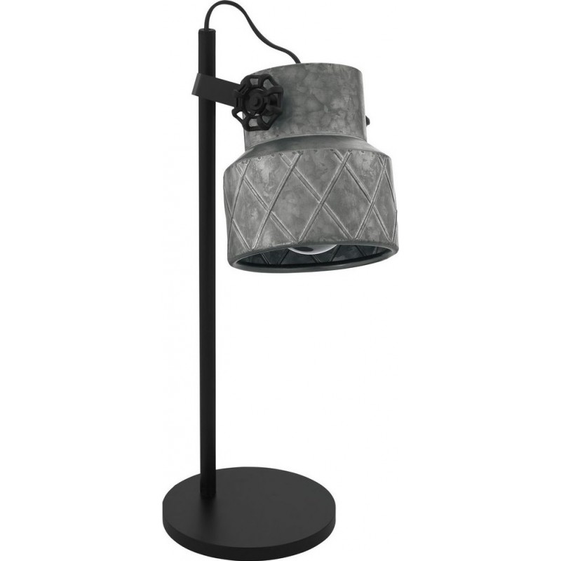 67,95 € Envio grátis | Lampada de escritorio Eglo Hilcott 48×27 cm. Aço. Cor preto e zinco