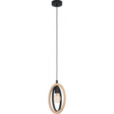 ハンギングランプ Eglo Basildon 球状 形状 110×19 cm. リビングルーム, キッチン そして ダイニングルーム. 設計 スタイル. 鋼 そして 木材. 褐色 そして ブラック カラー