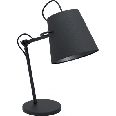 87,95 € Free Shipping | Desk lamp Eglo Stars of Light Granadillos Conical Shape 64×45 cm. Bedroom, office and work zone. Modern Style. Steel and Textile. Black Color