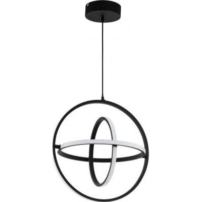 吊灯 Eglo Stars of Light Retornio 球形 形状 Ø 50 cm. 客厅, 厨房 和 饭厅. 复杂的 和 设计 风格. 钢, 铝 和 塑料. 白色的 和 黑色的 颜色