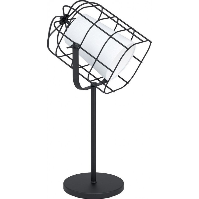 59,95 € Free Shipping | Table lamp Eglo Bittams 57×28 cm. Bedroom, office and work zone. Modern Style. Steel and textile. White and black Color