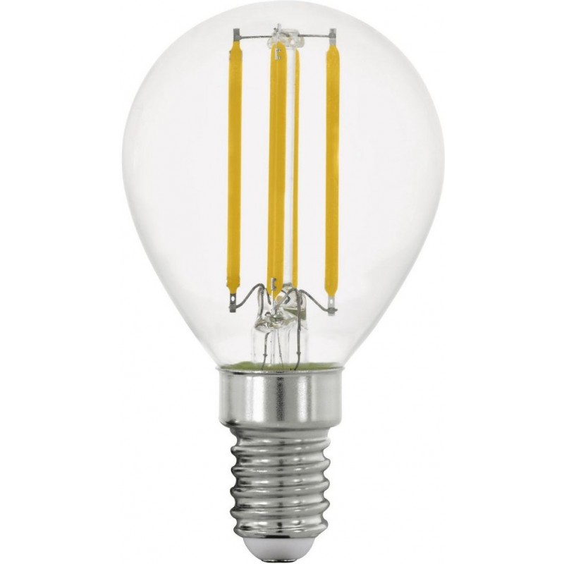 5,95 € Free Shipping | LED light bulb Eglo 4.5W E14 LED P45 2700K Very warm light. Spherical Shape Ø 4 cm