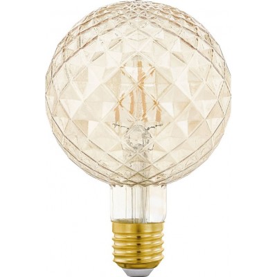 12,95 € Free Shipping | LED light bulb Eglo 2W E27 LED G95 2200K Very warm light. Spherical Shape Ø 9 cm. Vintage Style