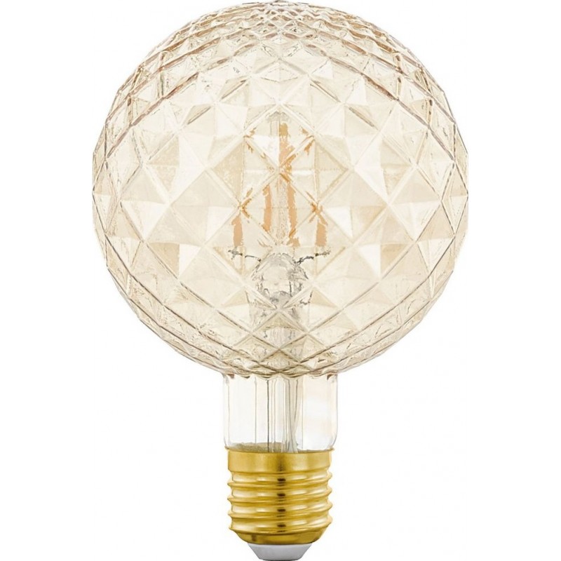 12,95 € Free Shipping | LED light bulb Eglo 2W E27 LED G95 2200K Very warm light. Spherical Shape Ø 9 cm. Vintage Style