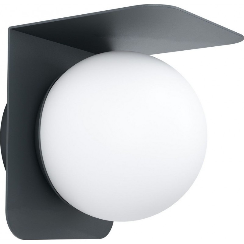 29,95 € Free Shipping | Outdoor wall light Eglo Corrientes Spherical Shape 19×18 cm. Stairs, terrace and garden. Modern, design and cool Style. Aluminum and plastic. White and black Color