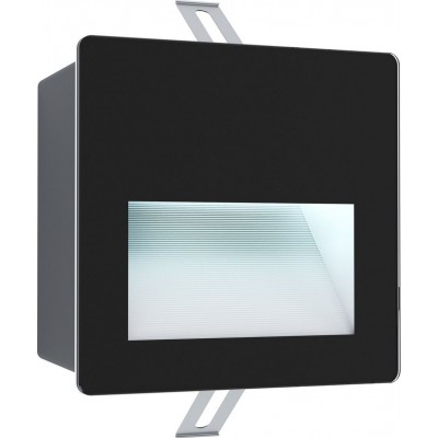 49,95 € Envio grátis | Luminária embutida Eglo Aracena 14×14 cm. Alumínio, plástico e vidro. Cor branco e preto