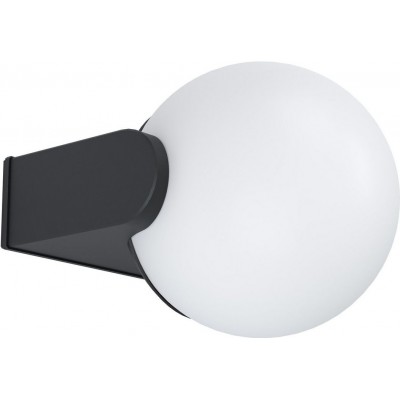 29,95 € Free Shipping | Outdoor wall light Eglo Rubio Spherical Shape 17×15 cm. Stairs, terrace and garden. Modern and design Style. Aluminum and plastic. White and black Color