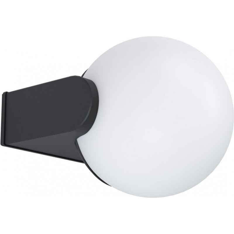 37,95 € 免费送货 | 户外壁灯 Eglo Rubio 球形 形状 17×15 cm. 楼梯, 阳台 和 花园. 现代的 和 设计 风格. 铝 和 塑料. 白色的 和 黑色的 颜色