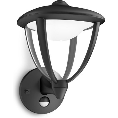 Outdoor wall light Philips Robin 4.5W Pyramidal Shape 26×23 cm. Wall light Terrace and garden. Vintage Style. Black Color