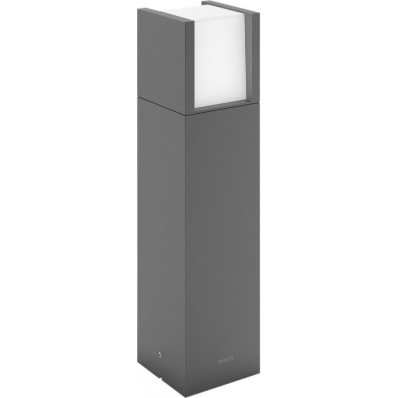 79,95 € Free Shipping | Luminous beacon Philips Arbour 6W 4000K Neutral light. Cubic Shape 40×10 cm. Wall / Pedestal Terrace and garden. Modern and cool Style. Anthracite Color