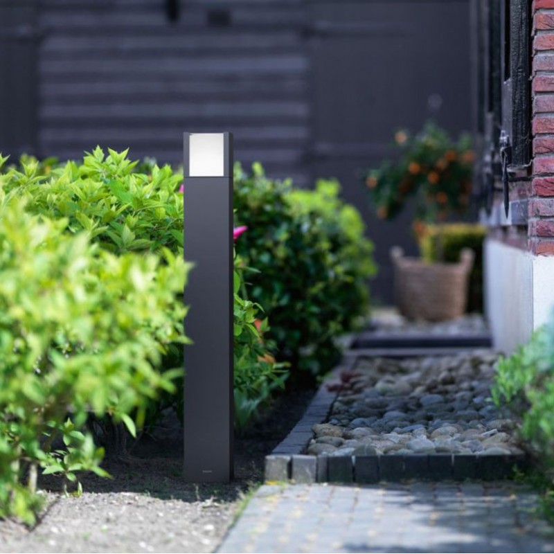 96,95 € Free Shipping | Luminous beacon Philips Arbour 6W 4000K Neutral light. Extended Shape 77×10 cm. Wall / Pedestal Terrace and garden. Modern and cool Style. Anthracite Color
