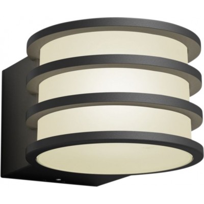 Outdoor wall light Philips Lucca 9W 2700K Very warm light. Cylindrical Shape 22×17 cm. Apply mural. Direct power supply Terrace and garden. Modern Style