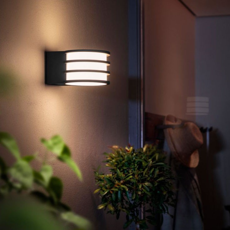 101,95 € Free Shipping | Outdoor wall light Philips Lucca 9W 2700K Very warm light. 22×17 cm. Apply mural. Direct power supply