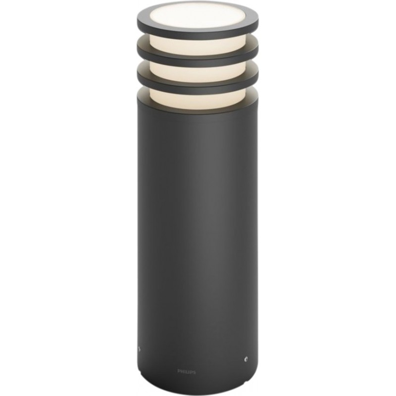118,95 € Free Shipping | Luminous beacon Philips Lucca 9W 2700K Very warm light. Cylindrical Shape 40×14 cm. Outdoor pedestal. Direct mains power supply. Smart control with Hue Bridge Terrace and garden. Modern Style