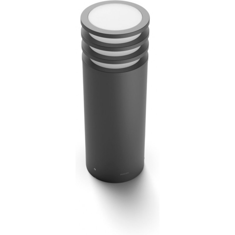 118,95 € Free Shipping | Luminous beacon Philips Lucca 9W 2700K Very warm light. Cylindrical Shape 40×14 cm. Outdoor pedestal. Direct mains power supply. Smart control with Hue Bridge Terrace and garden. Modern Style