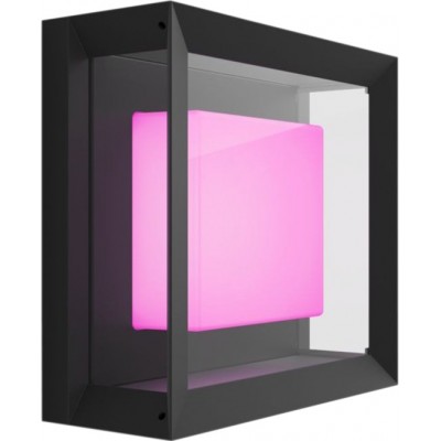 175,95 € Free Shipping | Outdoor wall light Philips Econic 15W Cubic Shape 26×26 cm. Apply mural. Integrated White / Multicolor LED. Direct power supply Terrace and garden. Sophisticated Style