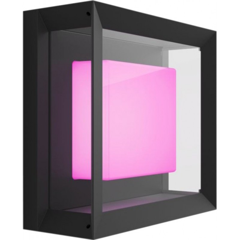 167,95 € Free Shipping | Outdoor wall light Philips Econic 15W Cubic Shape 26×26 cm. Apply mural. Integrated White / Multicolor LED. Direct power supply Terrace and garden. Sophisticated Style