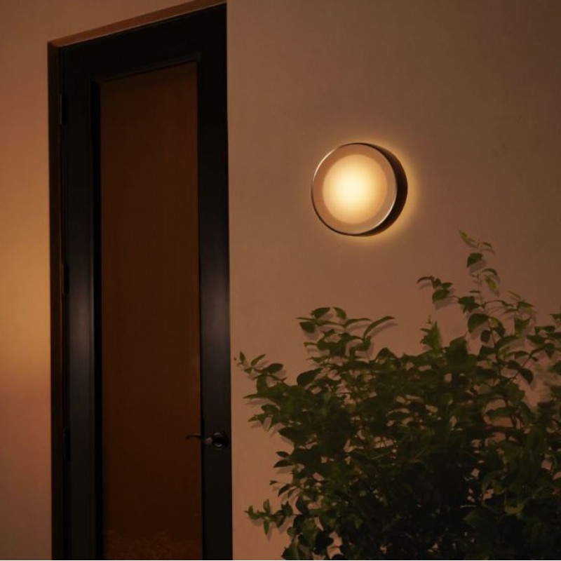 144,95 € Free Shipping | Outdoor wall light Philips Daylo 15W Round Shape 22×22 cm. Apply mural. Integrated White / Multicolor LED. Direct power supply Terrace and garden. Modern Style
